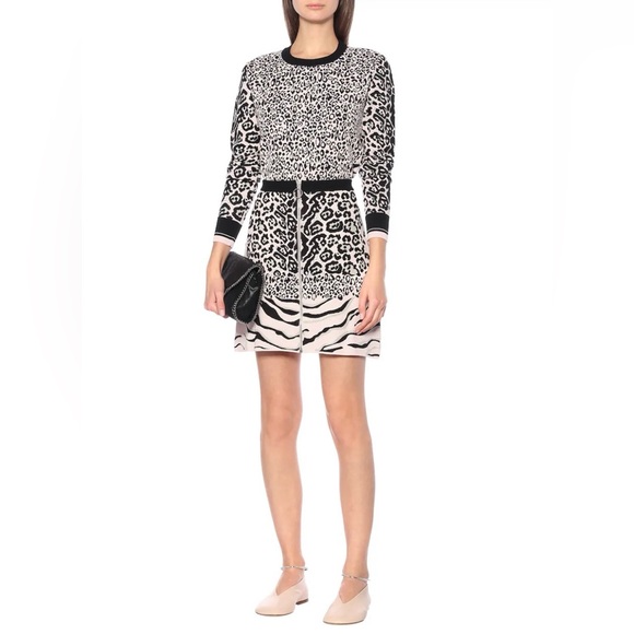 Stella McCartney Animal Print Knit Mini Skirt